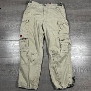 Vintage Abercrombie Fitch‎ Cargo Pants Paratrooper Mens L Khaki Y2K